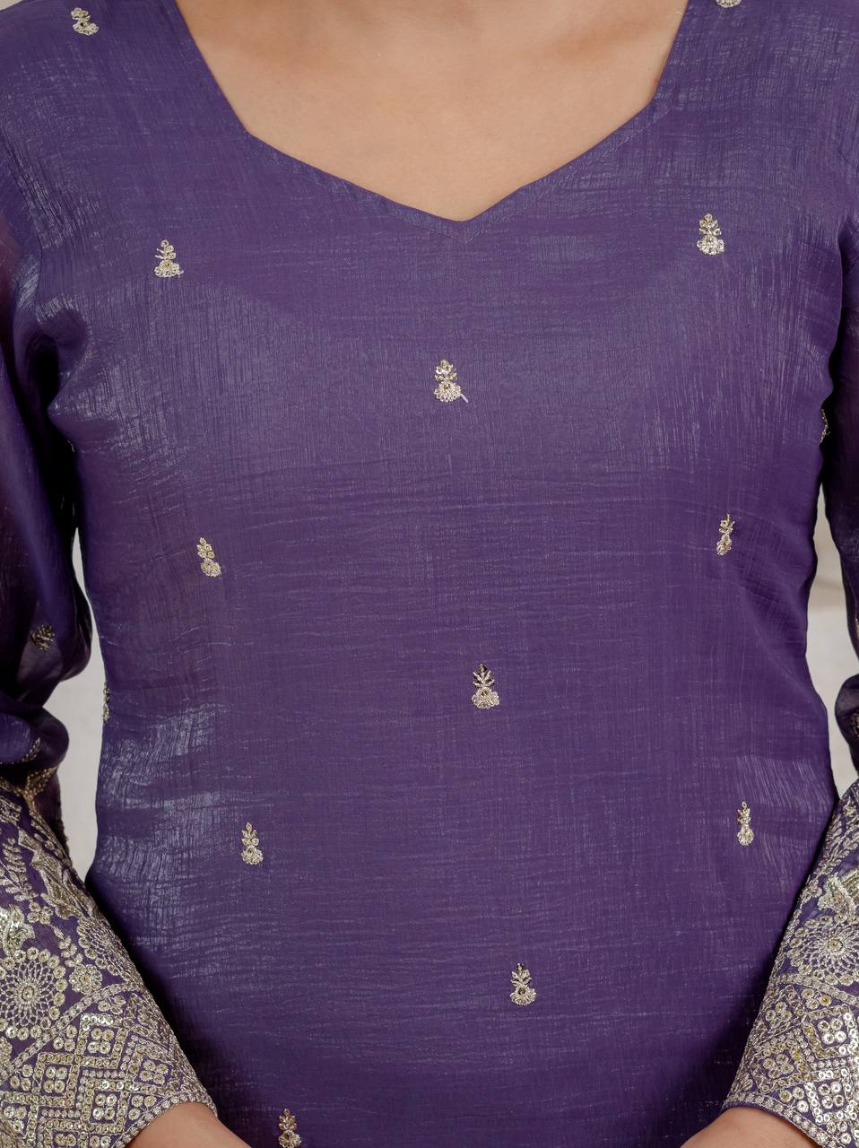 Jamuni Crunchy Silk 3mm Sequence Embroidery Palazzo Set