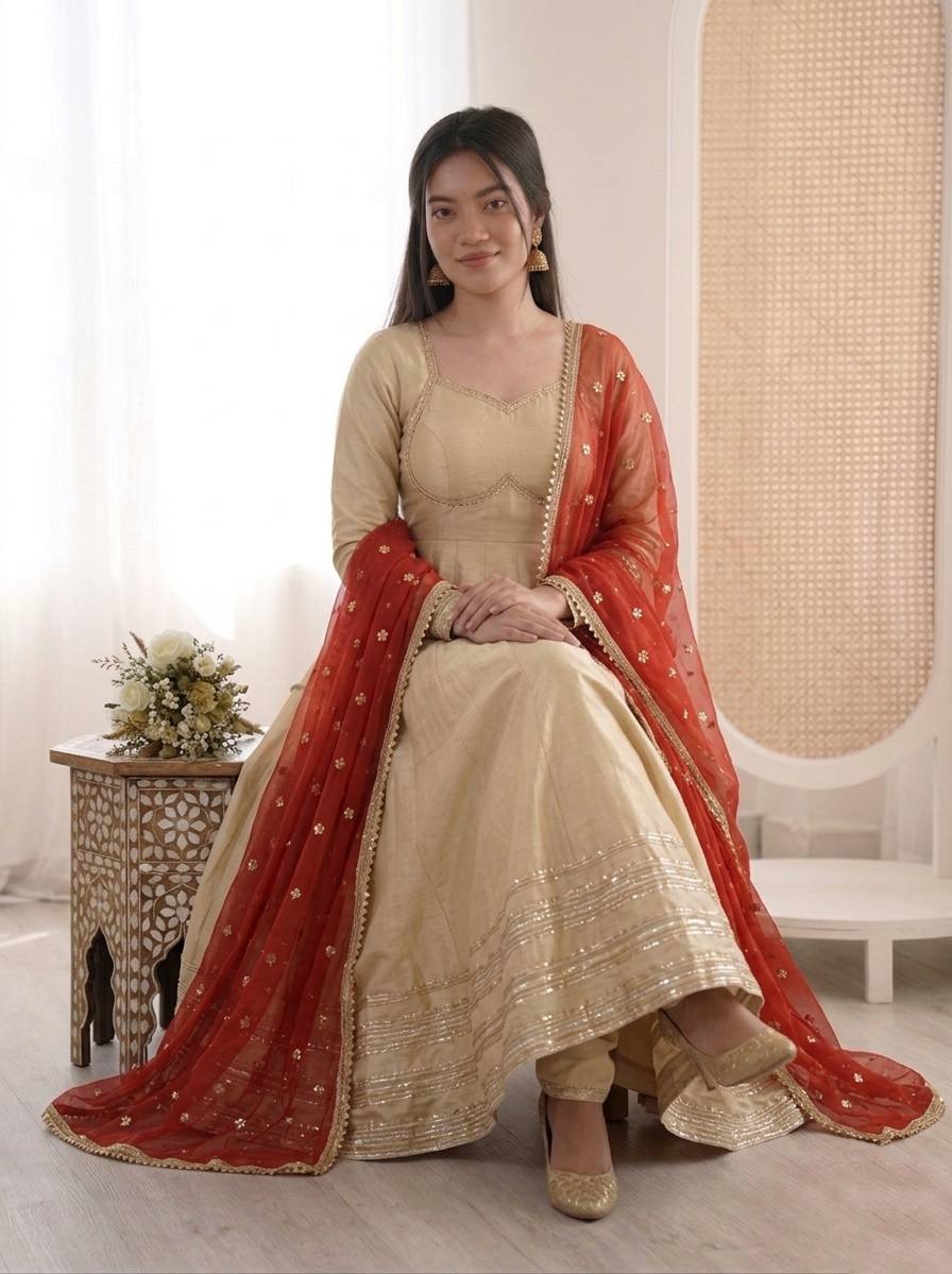 Cream Cosmos Gold Suit Set