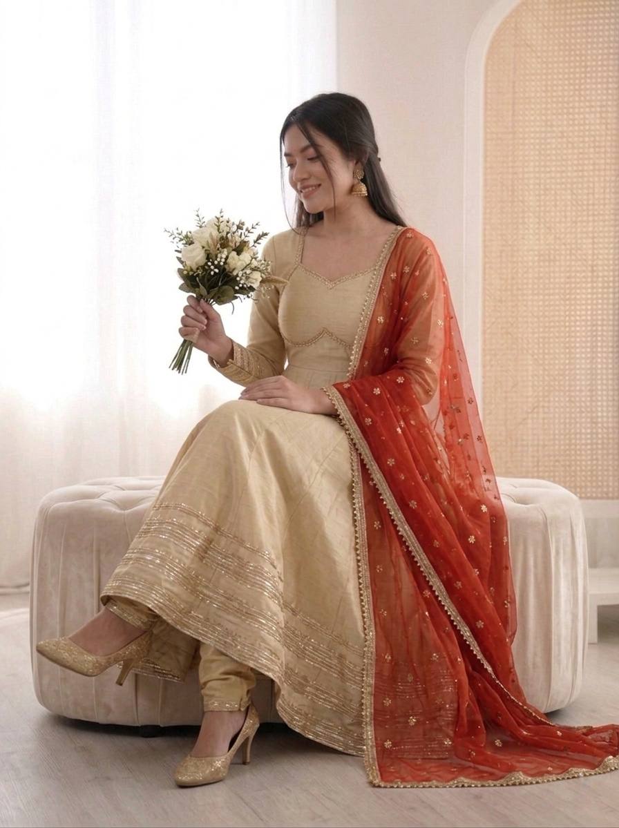 Cream Cosmos Gold Suit Set