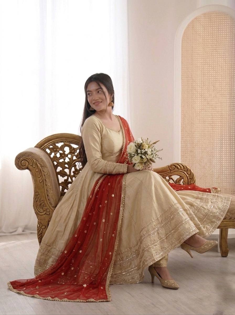 Cream Cosmos Gold Suit Set