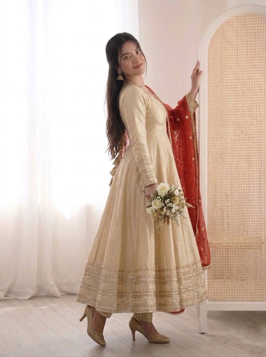 Cream Cosmos Gold Suit Set