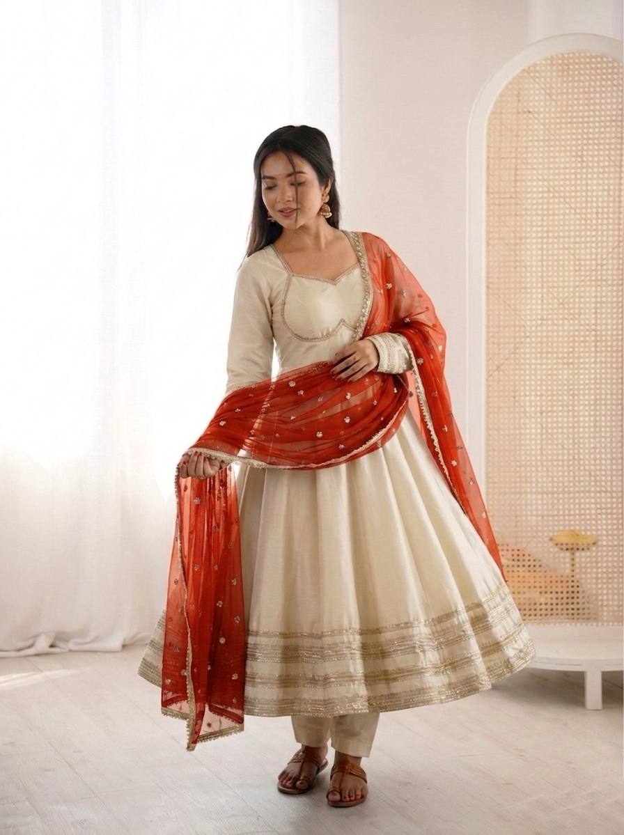 Cream Cosmos Gold Suit Set