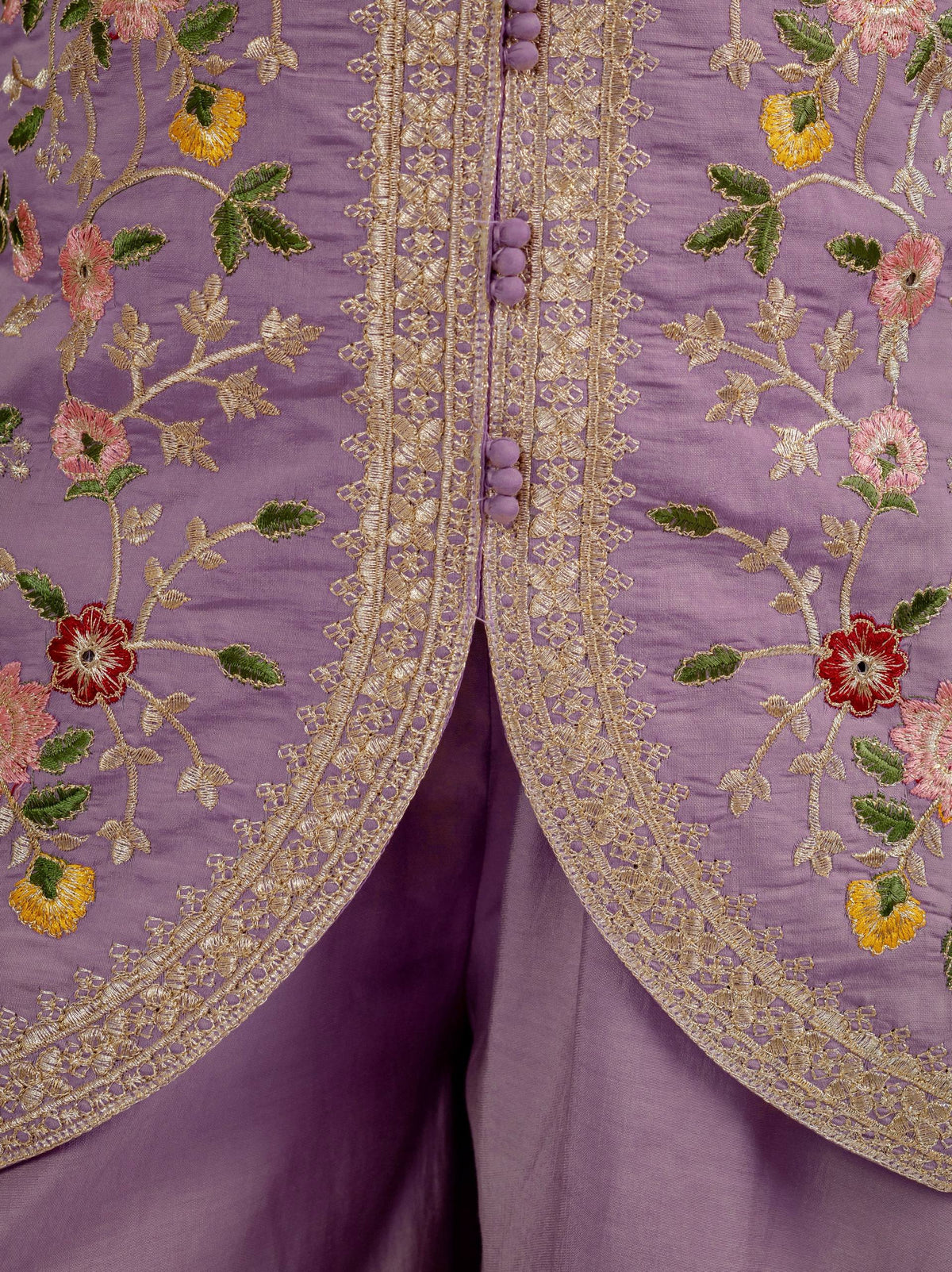 Purpal Roman Silk 5mm Sequence Embroidere Sharara with Dupatta